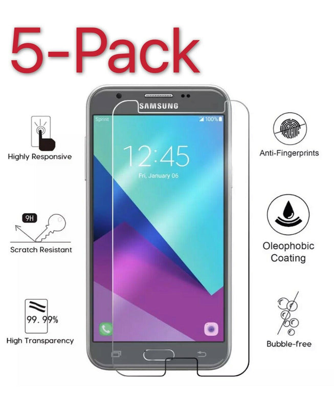 5 Pack Tempered Glass Screen Protector For Samsung Galaxy J3 2018 Achieve Star