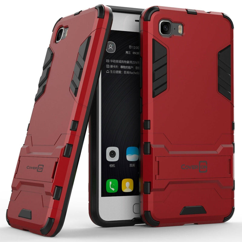 For Asus Zenfone 3S Max Phone Case Armor Kickstand Slim Hard Cover Red