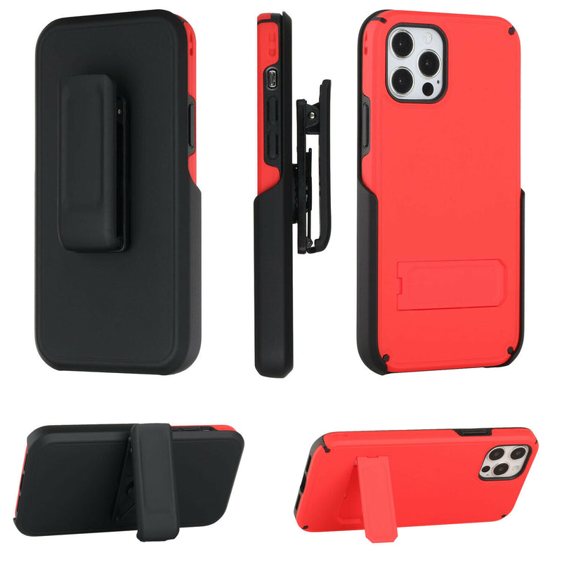 For Iphone 12 Pro 6 1 Only Rocking Holster Clip Kickstand Card Holder Case Red