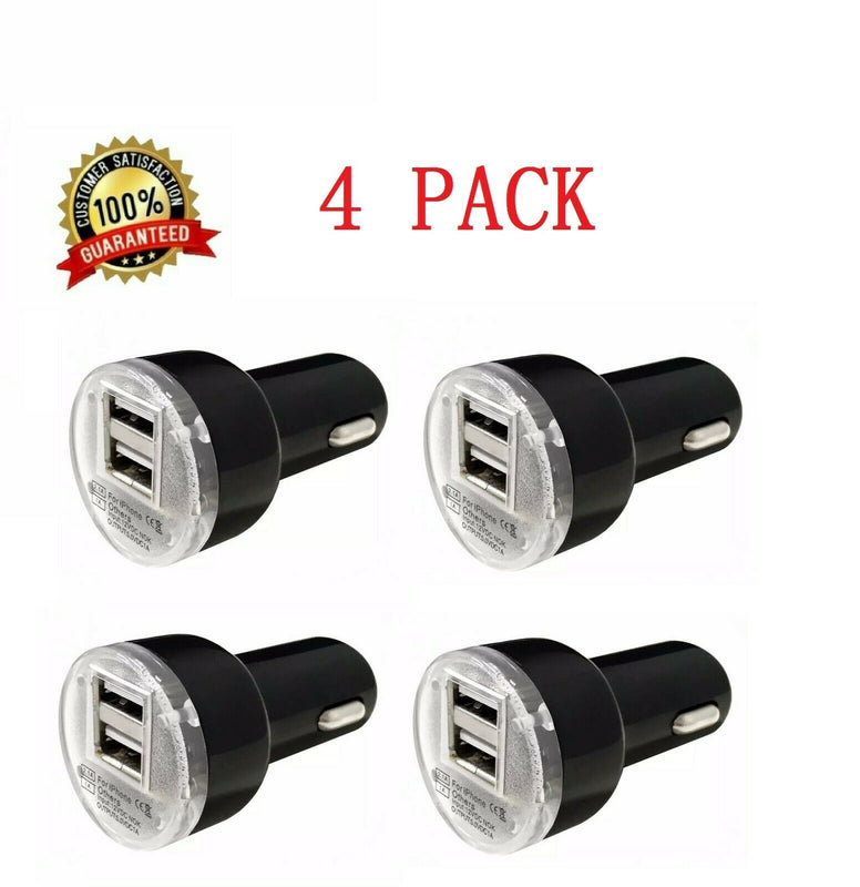 4X Usb Car Charger Adapter 2 1A For Lg Htc Samsung Iphone All Cell Phone Black