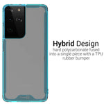 Clear Blue Trim Hybrid Slim Cover Phone Case For Samsung Galaxy S21 Ultra 5G