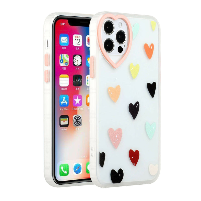 For Iphone 12 Pro 6 1 Only Heart Shaped Design Clear Hybrid Tpu Case Cover D