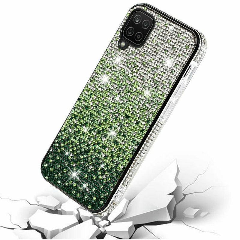 For Samsung A42 5G Party Diamond Bumper Bling Hybrid Case Cover Green