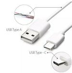 For Samsung Galaxy A10E A20 A50 10Ft Fast Charger Type C Charging Cable White