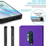 Purple Rfid Blocking Pu Leather Card Cover Wallet Phone Case For Oneplus 8 Pro