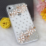 Luxury Bling Ultra Thin Rhinestone Clear Tpu Case Cover For Apple Iphone 4 4S