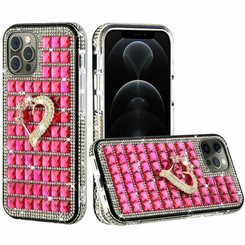 For Iphone 12 Pro Max 6 7 Trendy Fashion Design Hybrid Case Cover Heart On Pink