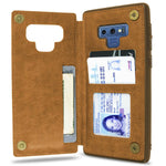 Brown Wallet Case For Samsung Galaxy Note 9 Phone Cover With Card Slots