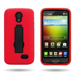 Red Black Kickstand Case For Lg Lucid 3 Hard Soft Protective Phone Cover