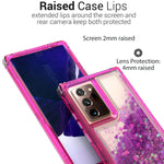 For Samsung Galaxy Note 20 Ultra Case Liquid Glitter Pink Frame Phone Cover