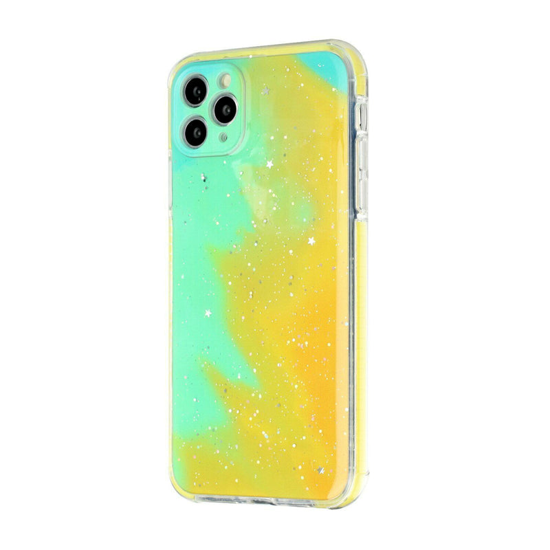 For Apple Iphone Xr Holi Colorful Epoxy Glitter Hybrid Tpu Case Cover E