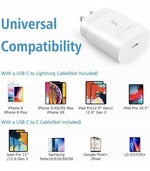 Fast Charger 25W Type C Wall Plug For Samsung S10 20 Note 10 20 Iphone 11 12 Pro