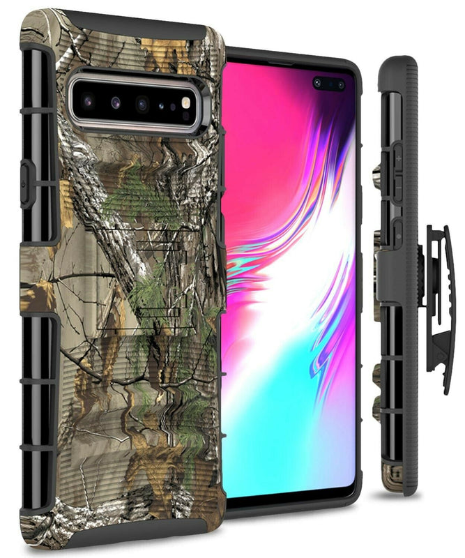Camo Belt Clip Holster Cover Shockproof Phone Case For Samsung Galaxy S10 5G