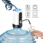 Water Bottle Pump Usb Charging Automatic 5 4 X 3 8 X 3 5 Inches White