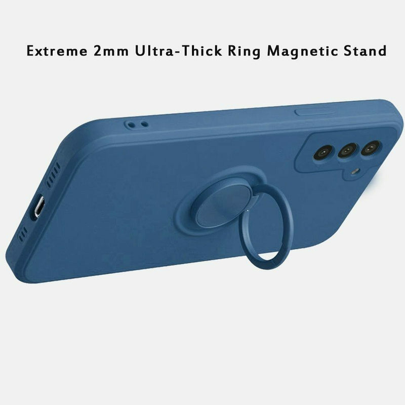 For Samsung Galaxy S21 Fe Extreme 2Mm Ultra Thick Ring Magnetic Stand Dark Blue