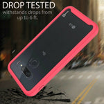 Pink Trim Hard Cover Full Body Heavy Duty Shockproof Phone Case For Lg Q70
