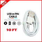10Ft Long Usb Cable For Iphone 5 6 7 8 Plus X Xs Max Xr 11 12 Mini Pro Charger
