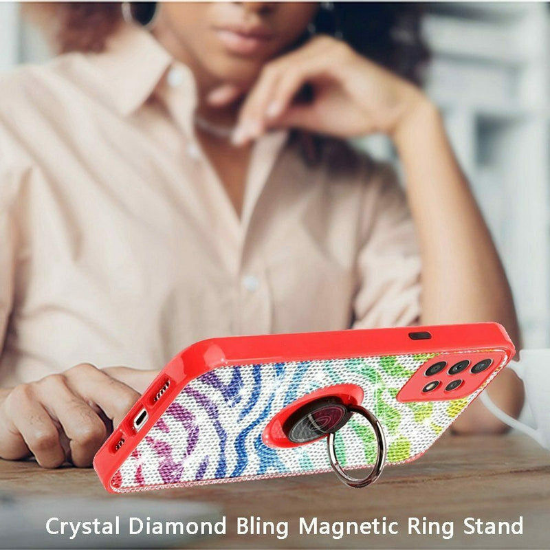 For Samsung Galaxy A52 5G Crystal Diamond Bling Magnetic Ring Stand Colorful N