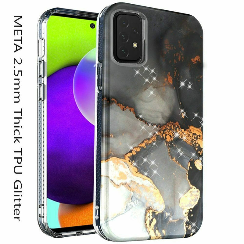 For Samsung Galaxy A52 5G Meta 2 5Mm Thick Tpu Glitter Design Case Cover C