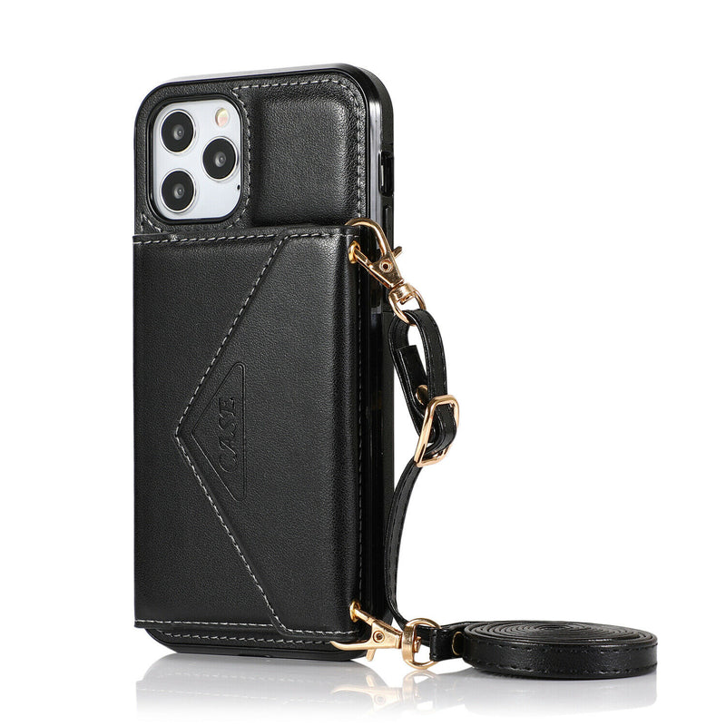 For Samsung A02S Elegant Wallet Case Id Money Holder Case Cover Black