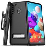 For Samsung Galaxy A21 Belt Case W Kickstand Thin Cover W Holster Clip Black