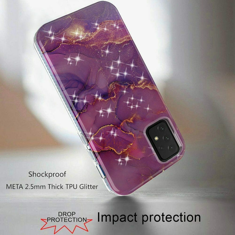 For Samsung Galaxy A52 5G Meta 2 5Mm Thick Tpu Glitter Design Case Cover K