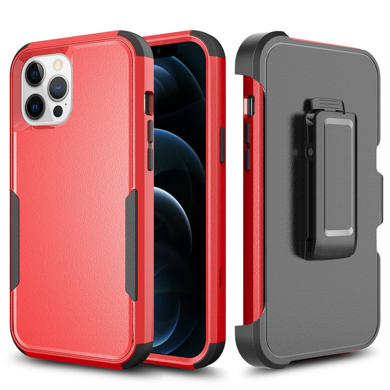 For Iphone 12 Pro 6 1 Only Commando Holster Kickstand Tuff Case Cover Red Black
