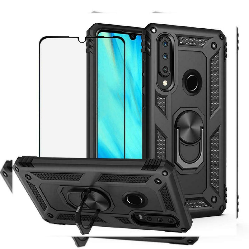 Bestshare For Huawei P30 Lite Case Tempered Glass Screen Protector Black