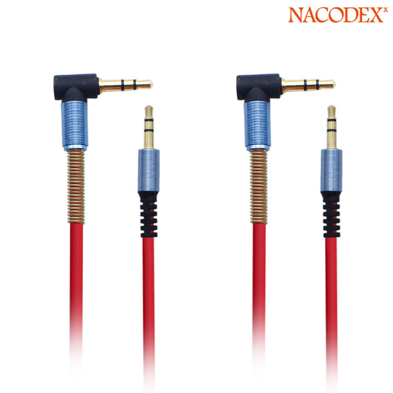 2X 3 5Mm Auxiliary Stereo Audio Jack To Jack Cable 90 Degree Right Angle