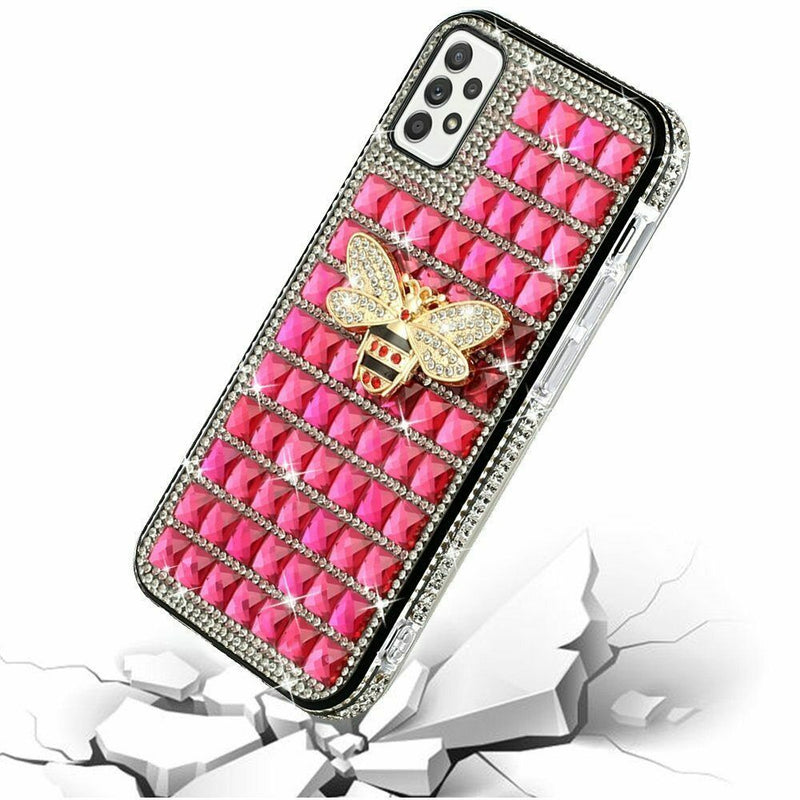 For Samsung Galaxy A52 5G Trendy Fashion Design Hybrid Case Cover Bee On Pink