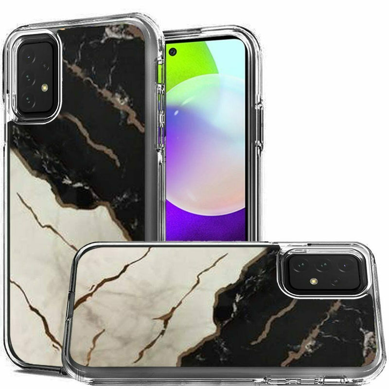 For Samsung Galaxy A52 5G Electroplated Design Hybrid Case Cover Marble