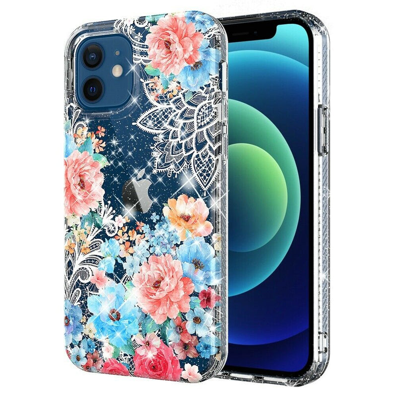 For Apple Iphone 11 Pro Max Xs Max Bloom 2 5Mm Floral Glitter Tpu Case Cover I