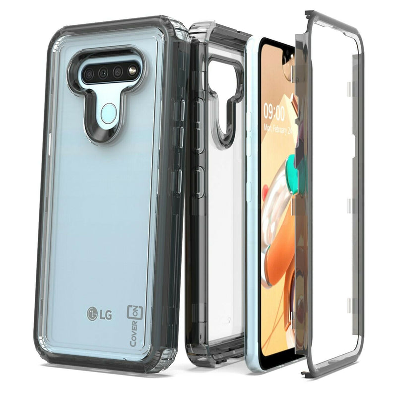 For Lg K51 Reflect Case Military Grade Black Clear Hard Shockproof Phone Cover
