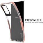 For Samsung Galaxy S20 Plus Case Flexible Tpu Soft Phone Cover Clear Pink Trim