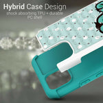 Cute Teal Owl Rhinestone Bling Hard Slim Phone Cover Case For Google Pixel 4 Xl