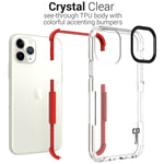 For Apple Iphone 11 Pro Case Clear Red Trim Tpu Soft Gel Slim Phone Cover