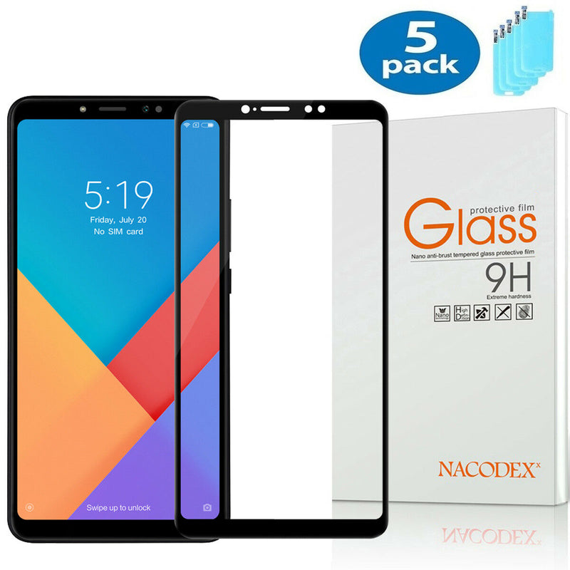 5X Nacodex For Xiaomi Mi Max 3 Full Cover Tempered Glass Screen Protector Black