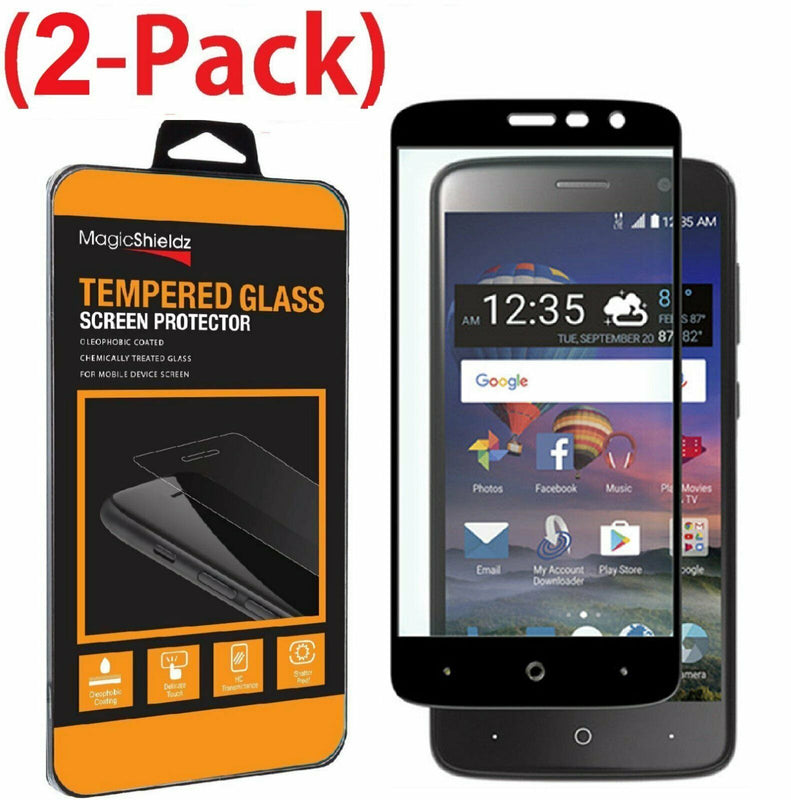 2 Pack Full Coverage 3D Tempered Glass Screen Protector For Zte Zmax One Z719Dl