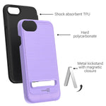 For Apple Iphone Se 2020 8 7 Case Magnetic Metal Kickstand Purple Phone Cover