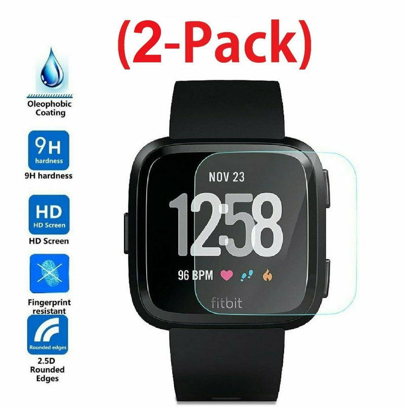2 Pack For Fitbit Versa Versa Lite Tempered Glass Screen Protector Saver